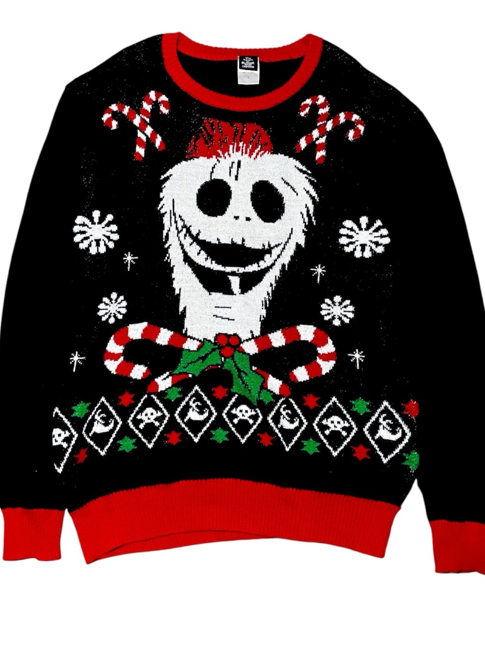 Disney Nightmare Before Christmas Jack Skellington Ugly Christmas Sweater Mens L